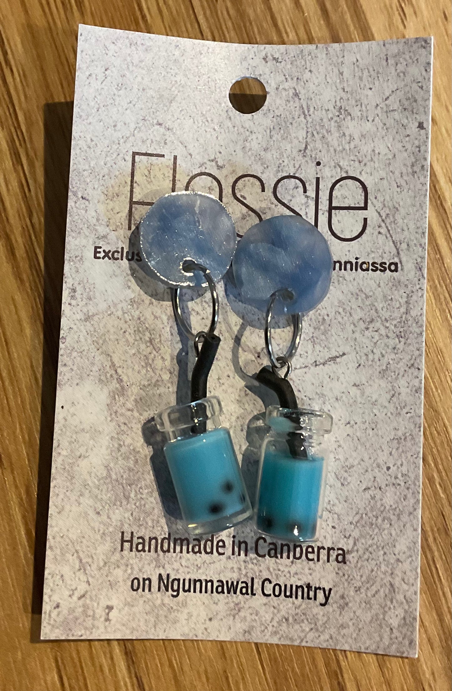 *Earring Berry Bubble Tea Dangles
