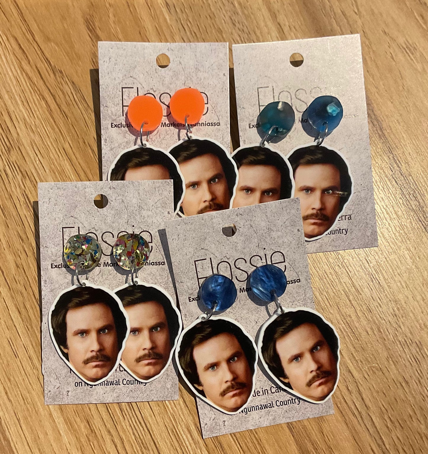 *Earrings Will Ferrell Dangles