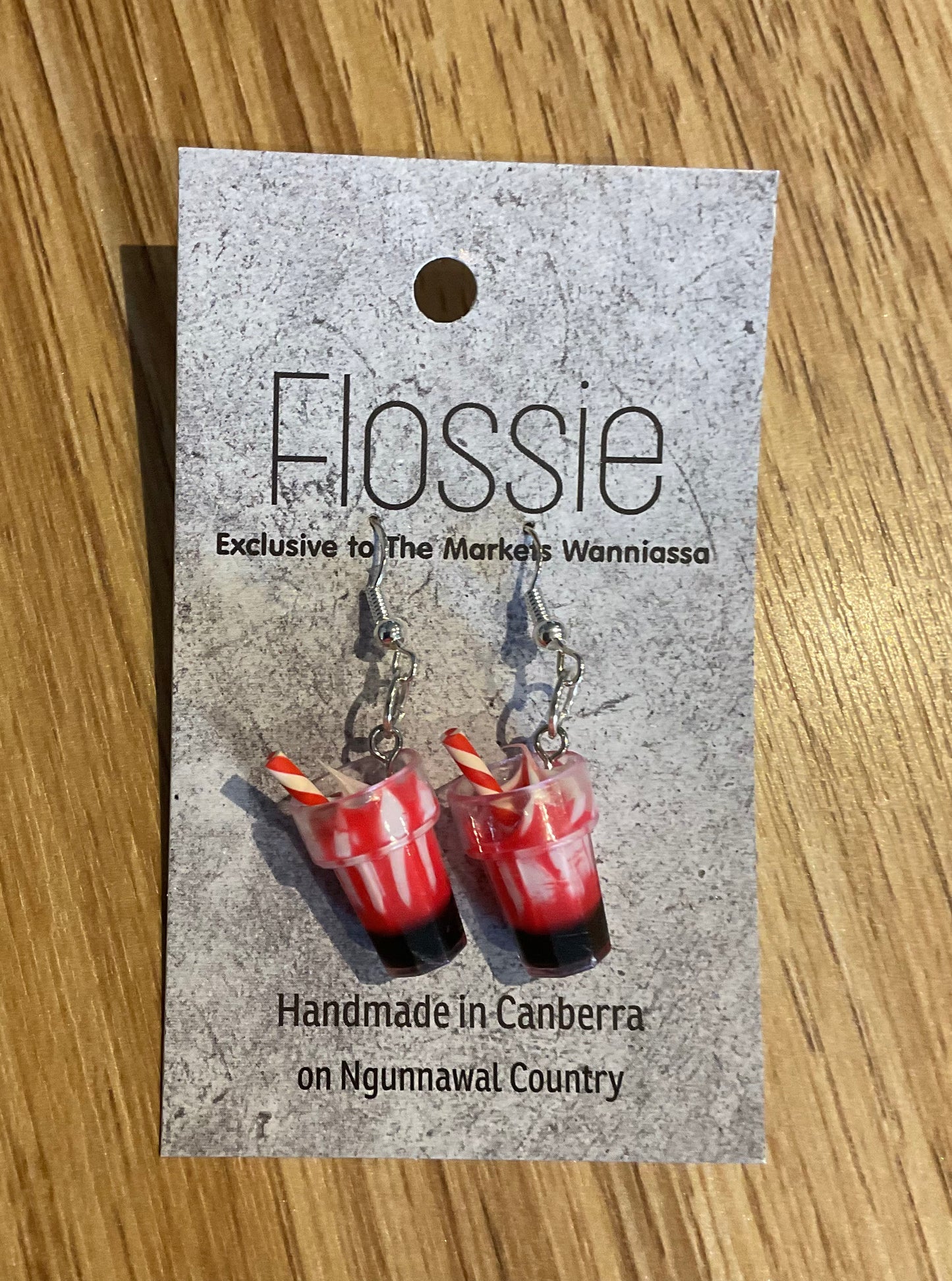 *Earring Strawberry Milkshake Dangles