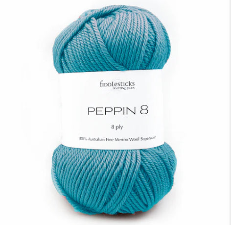 Fiddlesticks Peppin8 8ply 100% Australian Fine Merino Wool