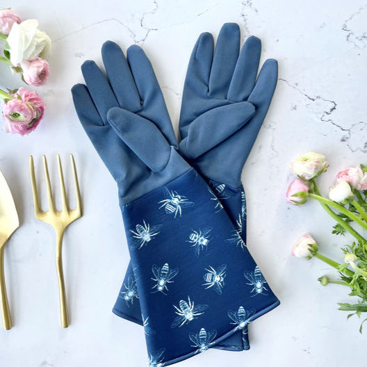 Gardening Gloves - Navy Sketch Bee
