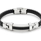 Leather Bracelet SS Clasp Mens 71