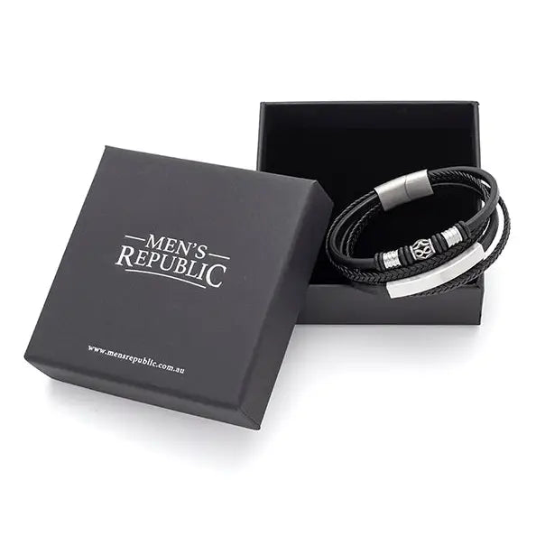 Leather Bracelet Multi Mens 17