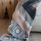 Grey and Cream Crocheted Blanket