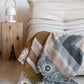 Grey and Cream Crocheted Blanket