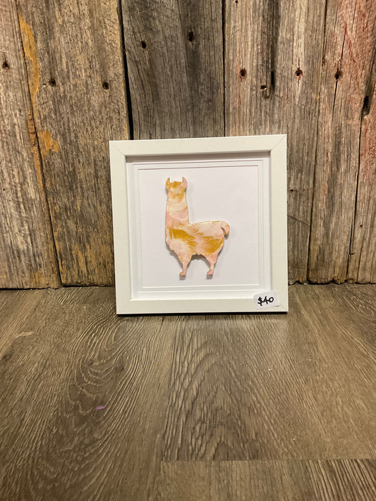 Resin Framed Art -  Llama