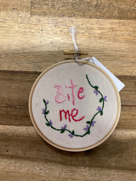 Bite Me Embroidery Hoop 11cm