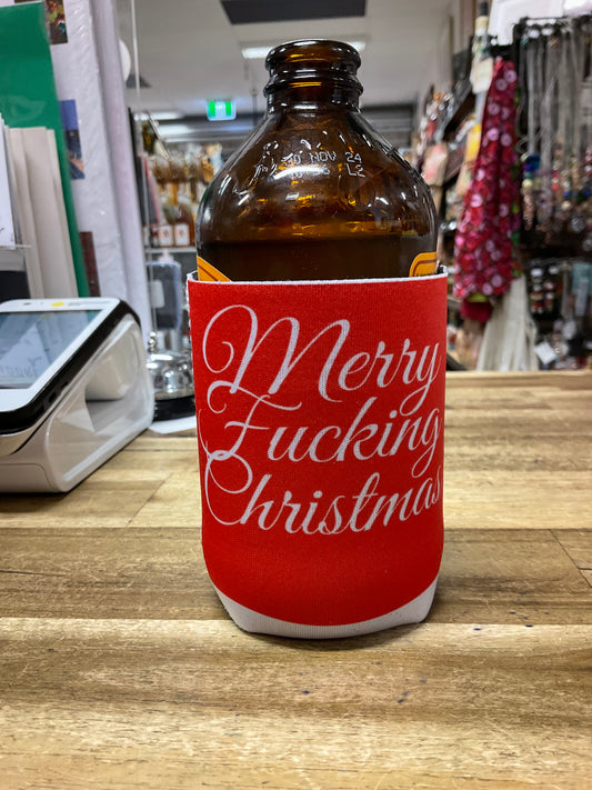 Naughty  Stubby Holder -Merry F*cking Christmas