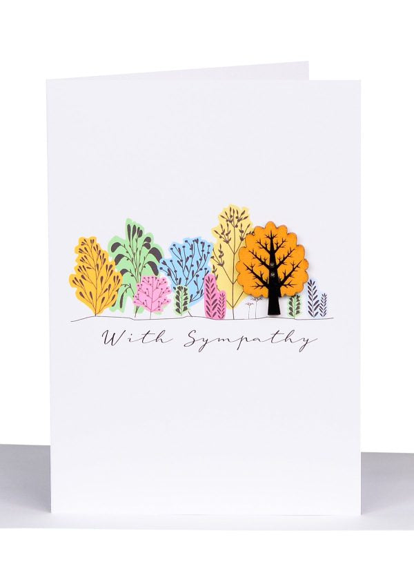 With Sympathy Greeting Card Wooden Tree