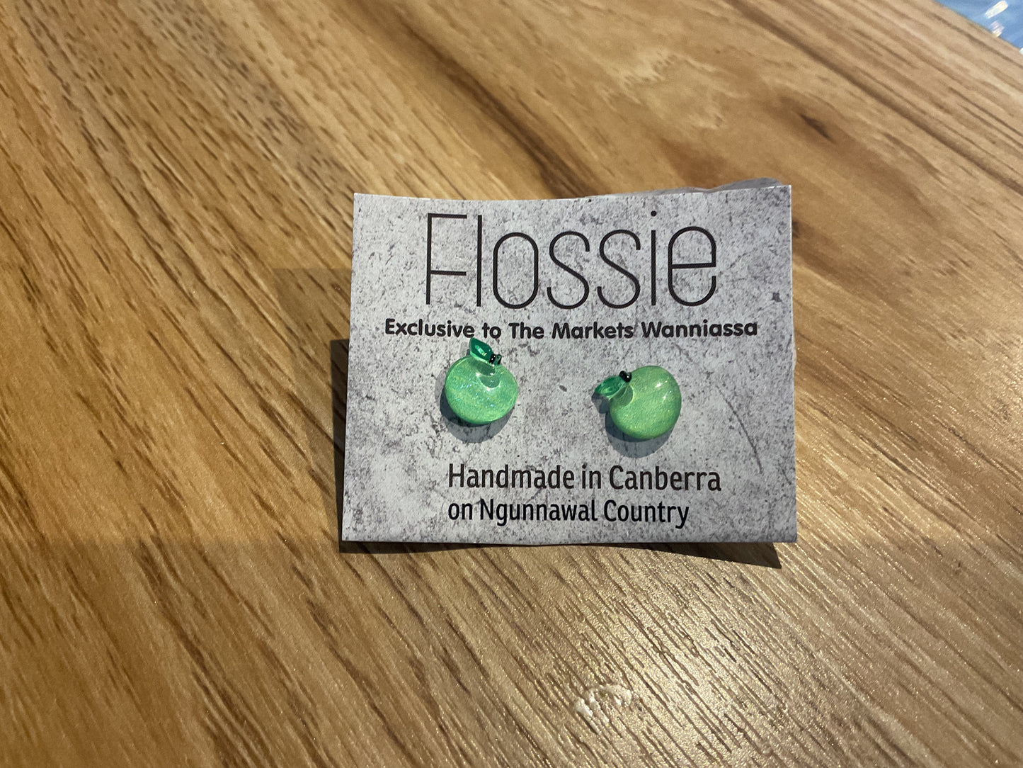 *Earrings Green Apple Studs