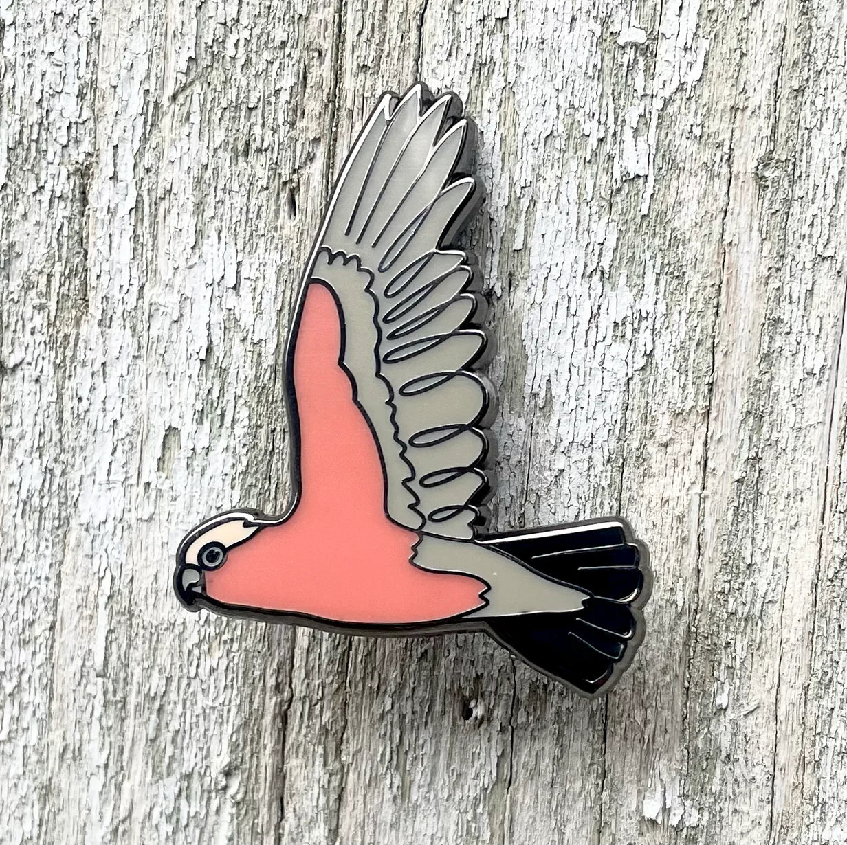 Galah in Flight Enamel Pin