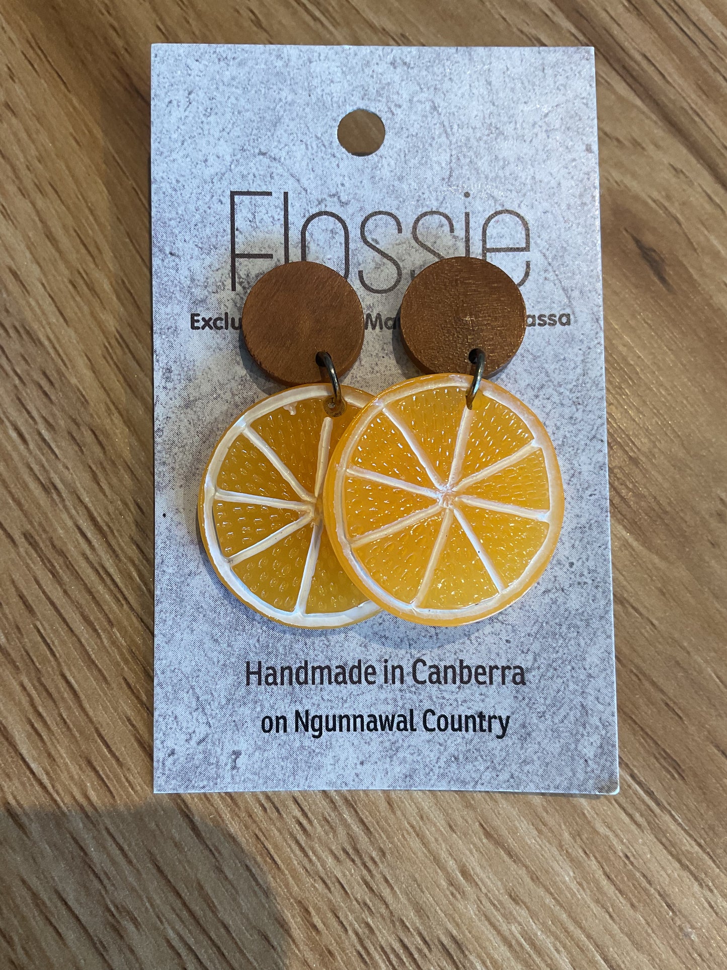 *Earrings Orange Slice Dangles