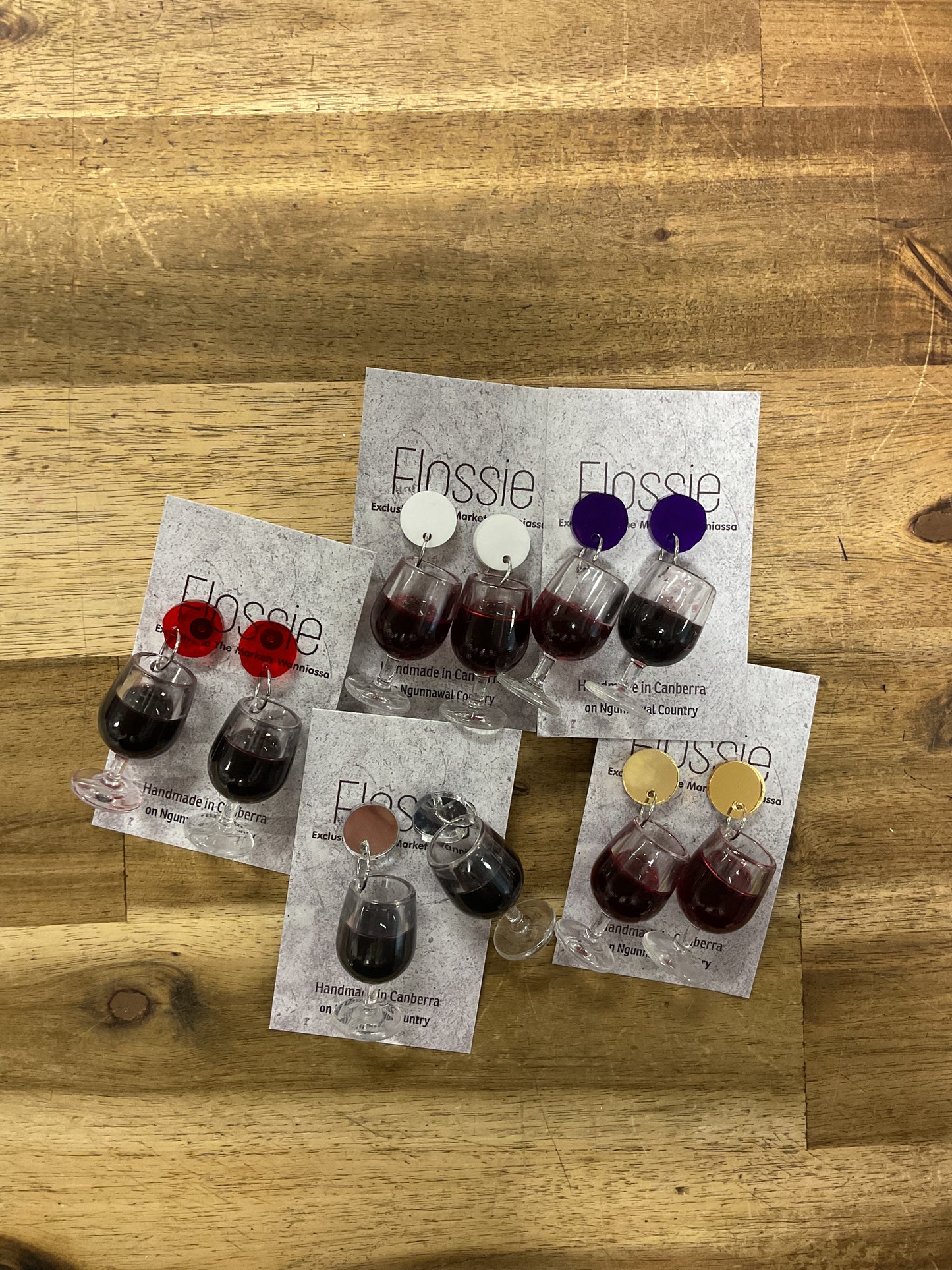 Earrings Red Wine Glass