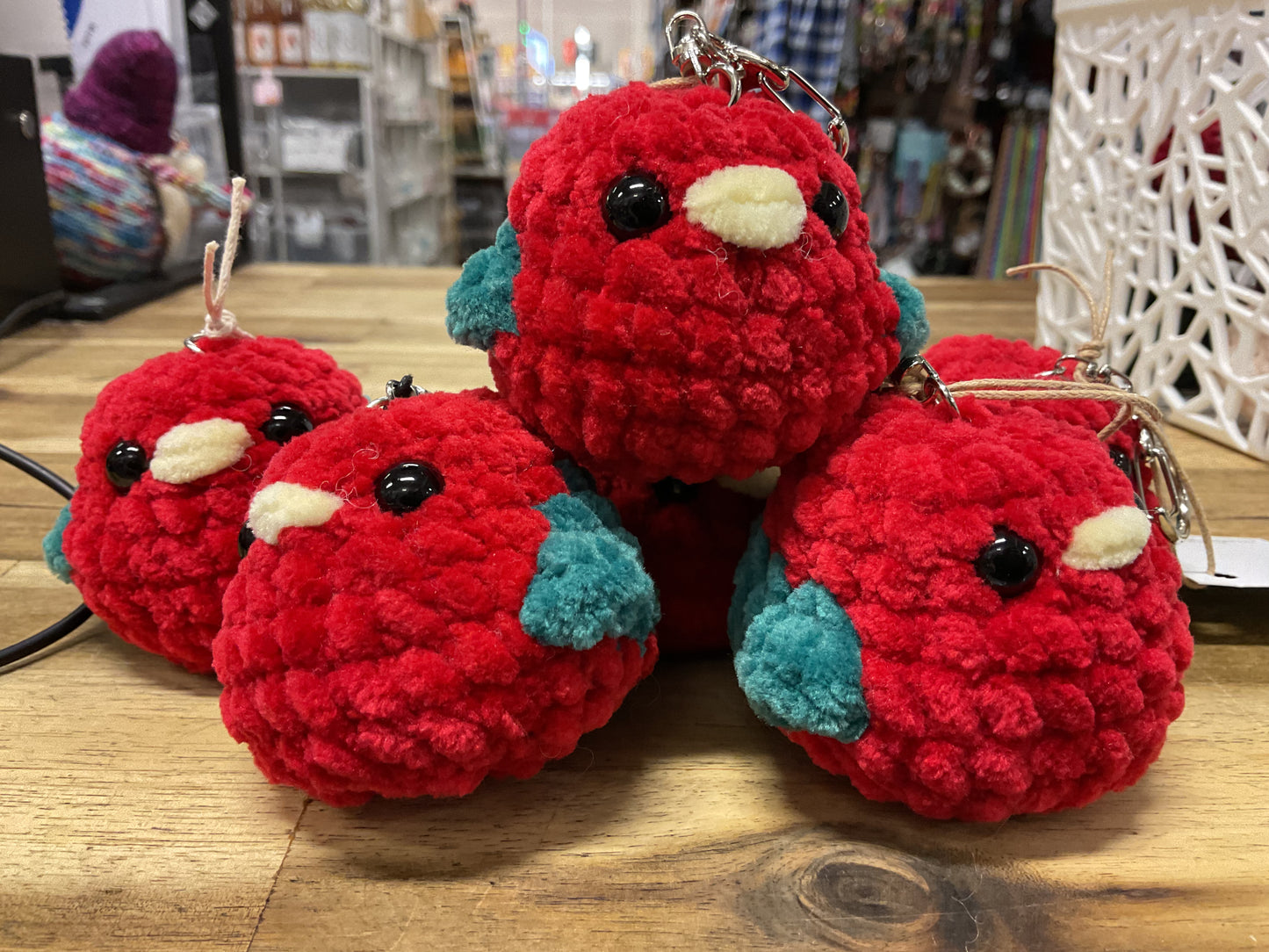 Crochet Rosella Keyrings