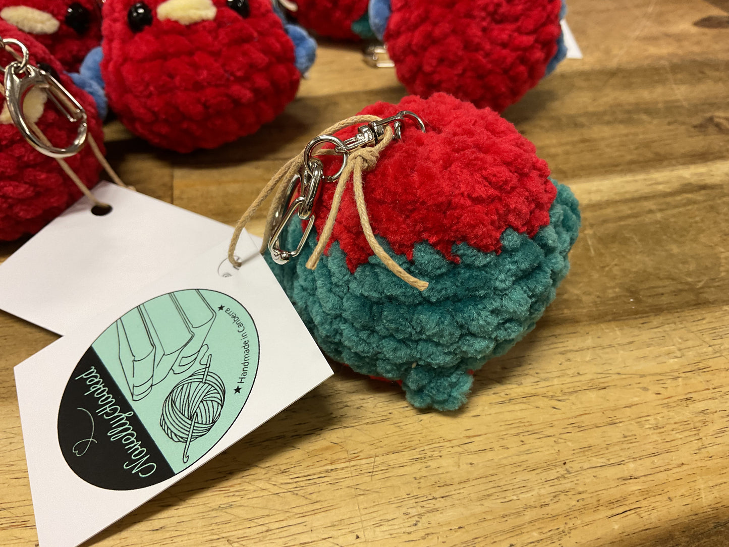 Crochet Rosella Keyrings