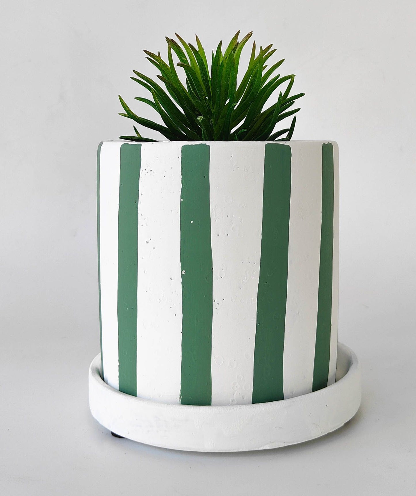 Julia Stripe Planter - Sage