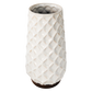 Cross Hatch Vase White Large