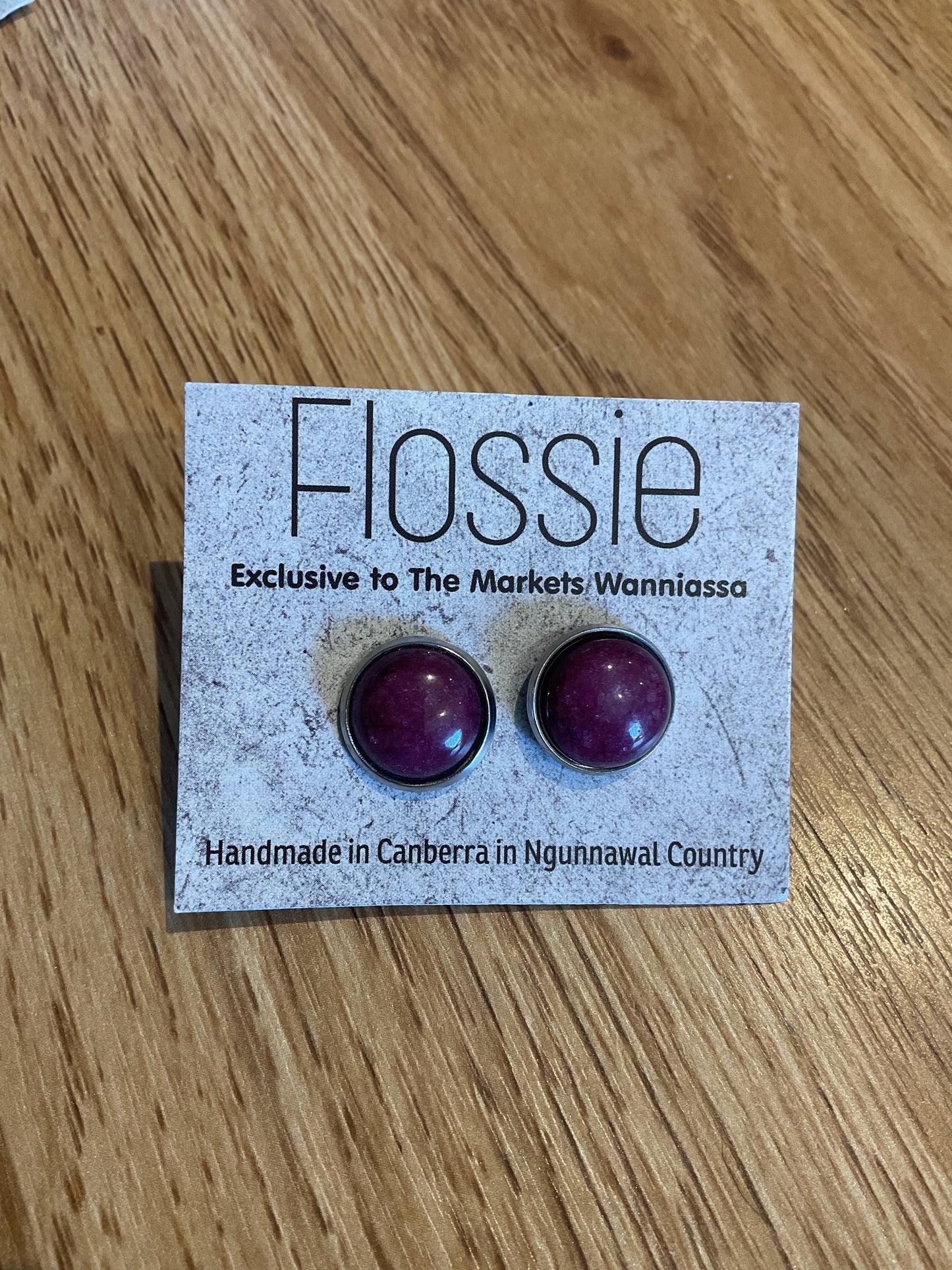 *Earrings Gemstone Dome Studs