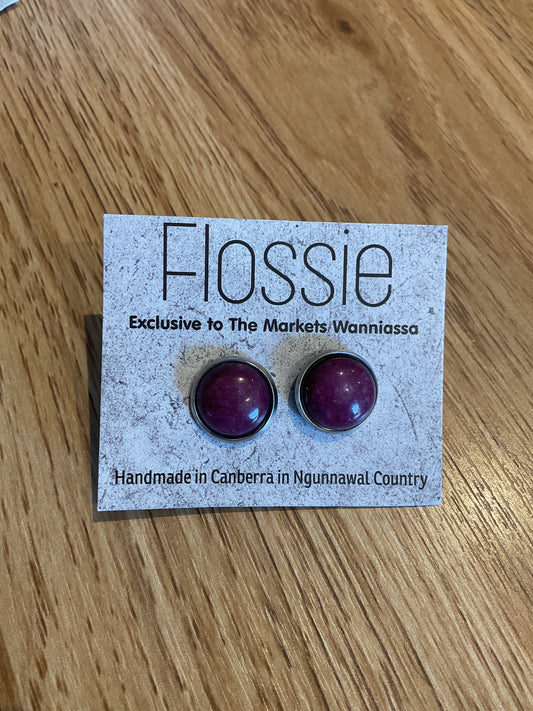 *Earrings Gemstone Dome Studs