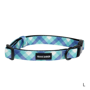 FB Collar Teal Gingham Large