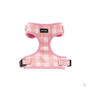Pink  Gingham Dog Harness - Small