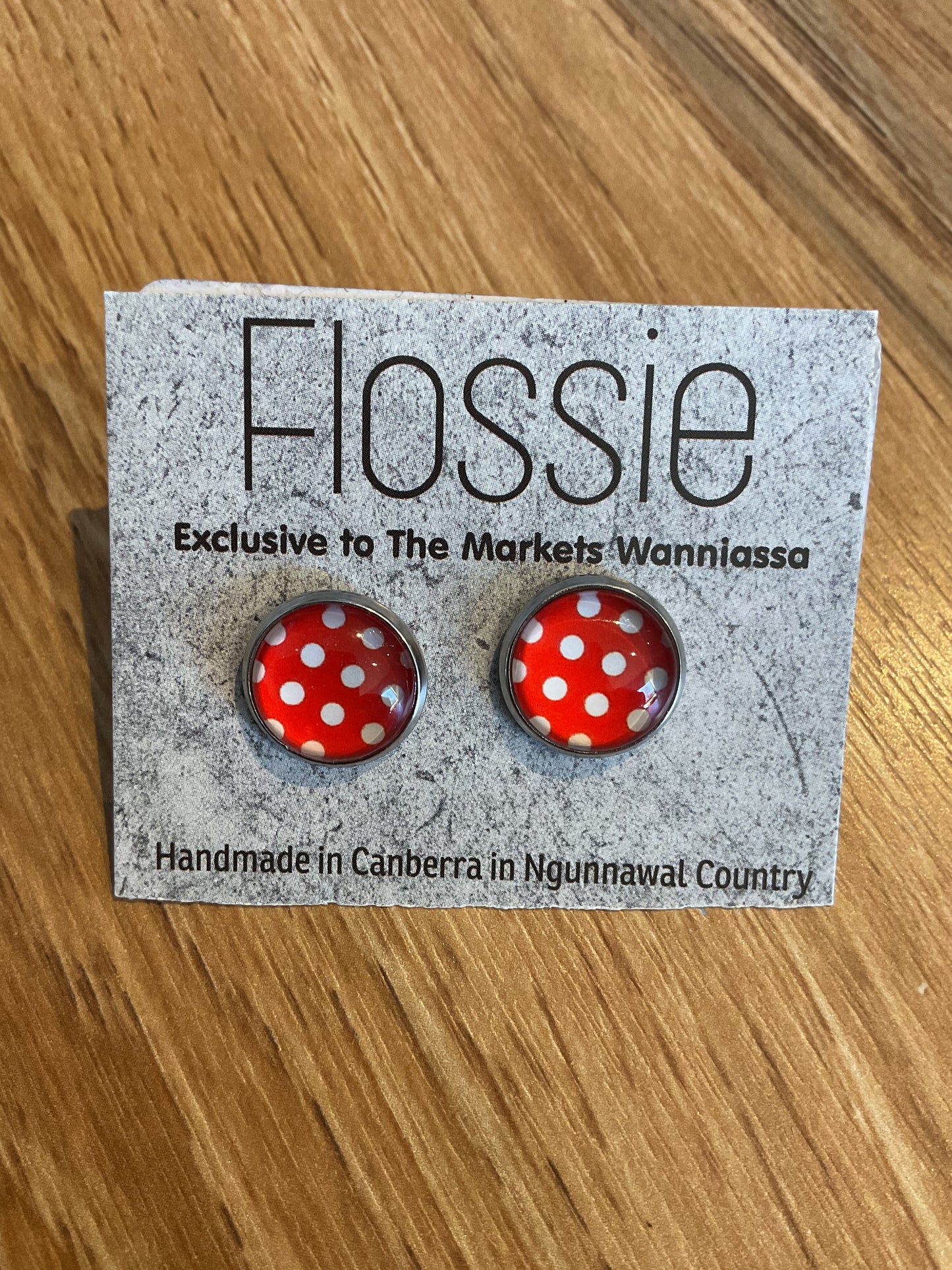 *Earrings Red Spots Studs