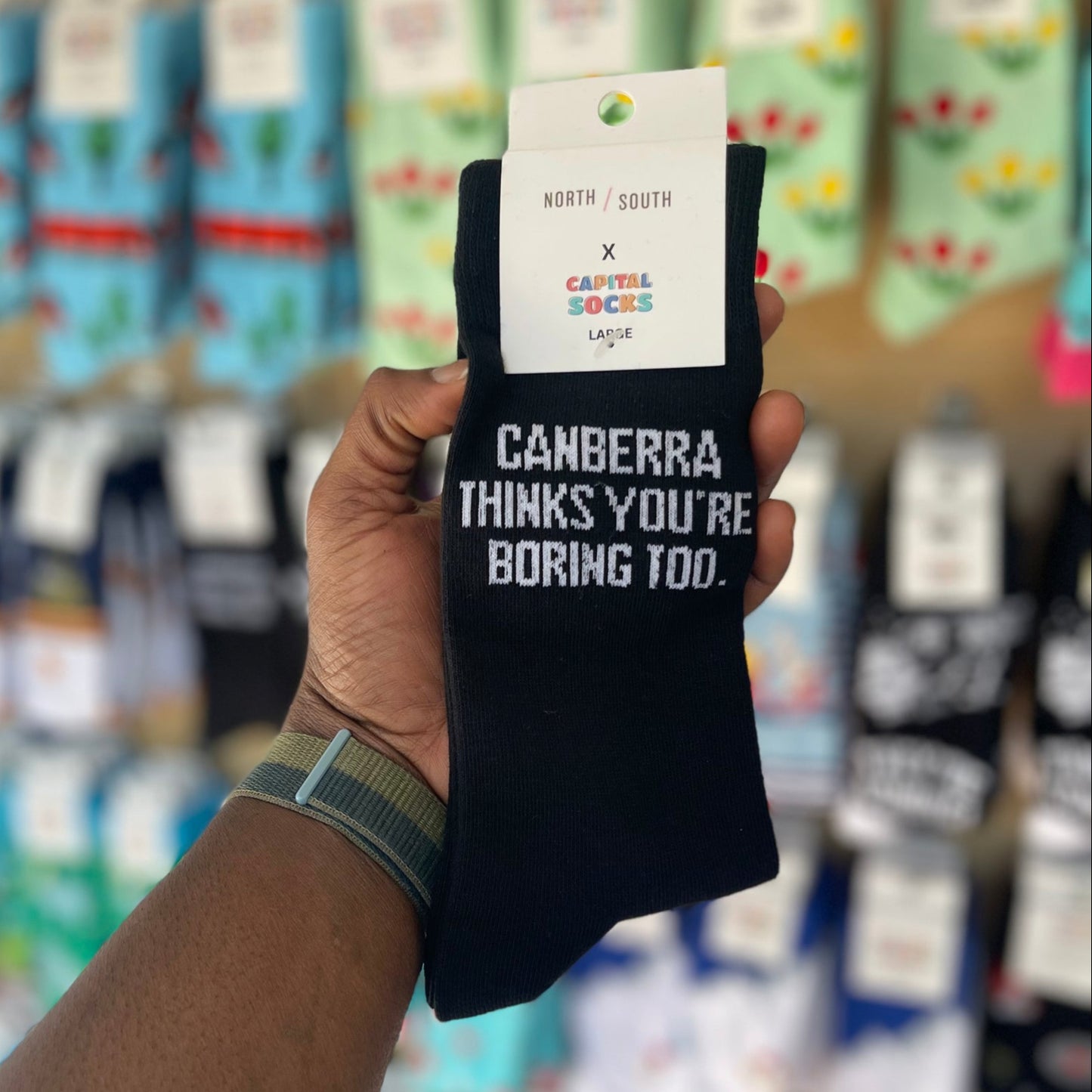Canberra Thinks You're Boring Socks