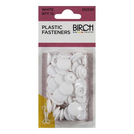 Plastic Fasteners 12pk - White