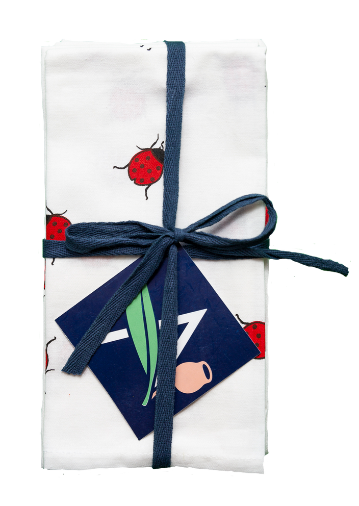 Cotton Napkins x4 - Ladybird