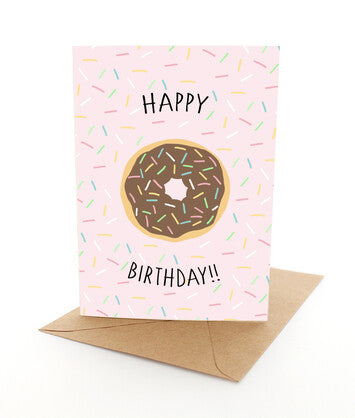 Greeting Card Birthday Doughnut