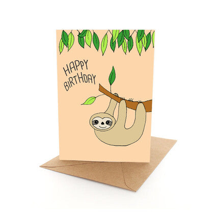 Greeting Card Birthday Sloth