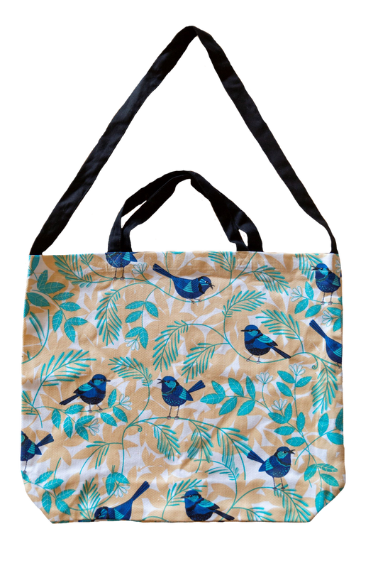Cotton Tote Bag - Blue Wren