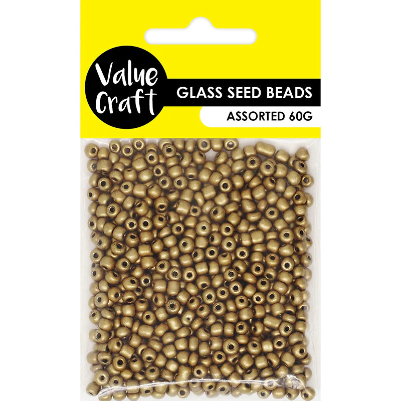 Glass Seed Beads Gold - 60g