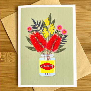 Card Native Blooms in Vegemite Jar