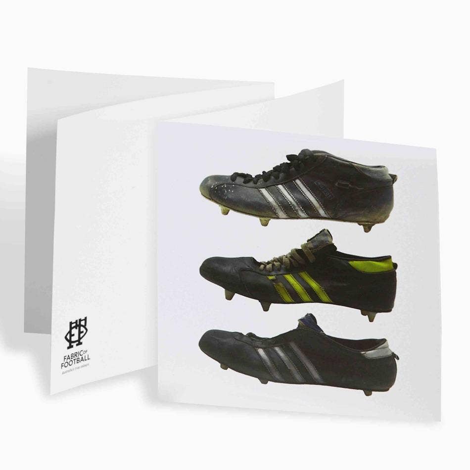 Nine Stripes Boots Greeting Card