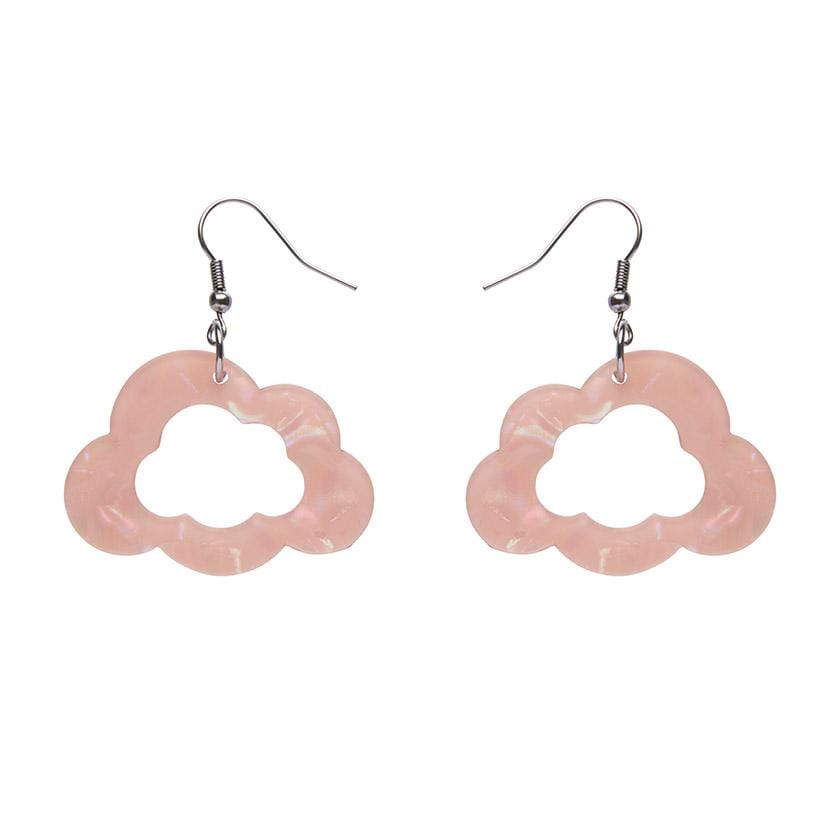 Essential Earrings Cloud Solid Glitter Resin Drop Pink