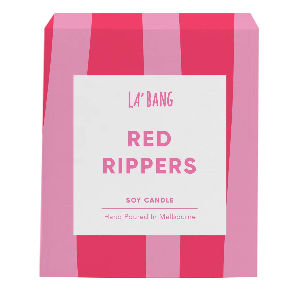 Wooden wick Candle - Red Rippers