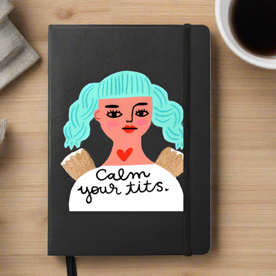 Calm Your Tits Grumpy Angel Notebook