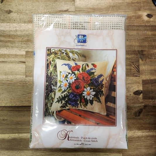 Cross Stitch Cushion Kit - Flowers