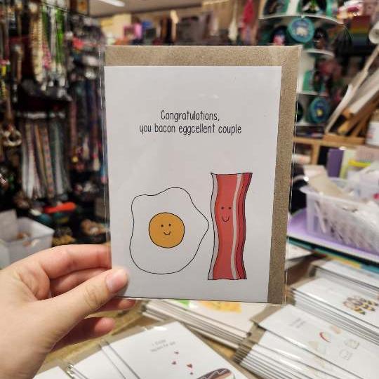 Greeting Card Punny Bacon & Eggs