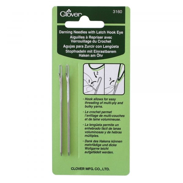 Clover Darning Needles with Latch Hook Eye