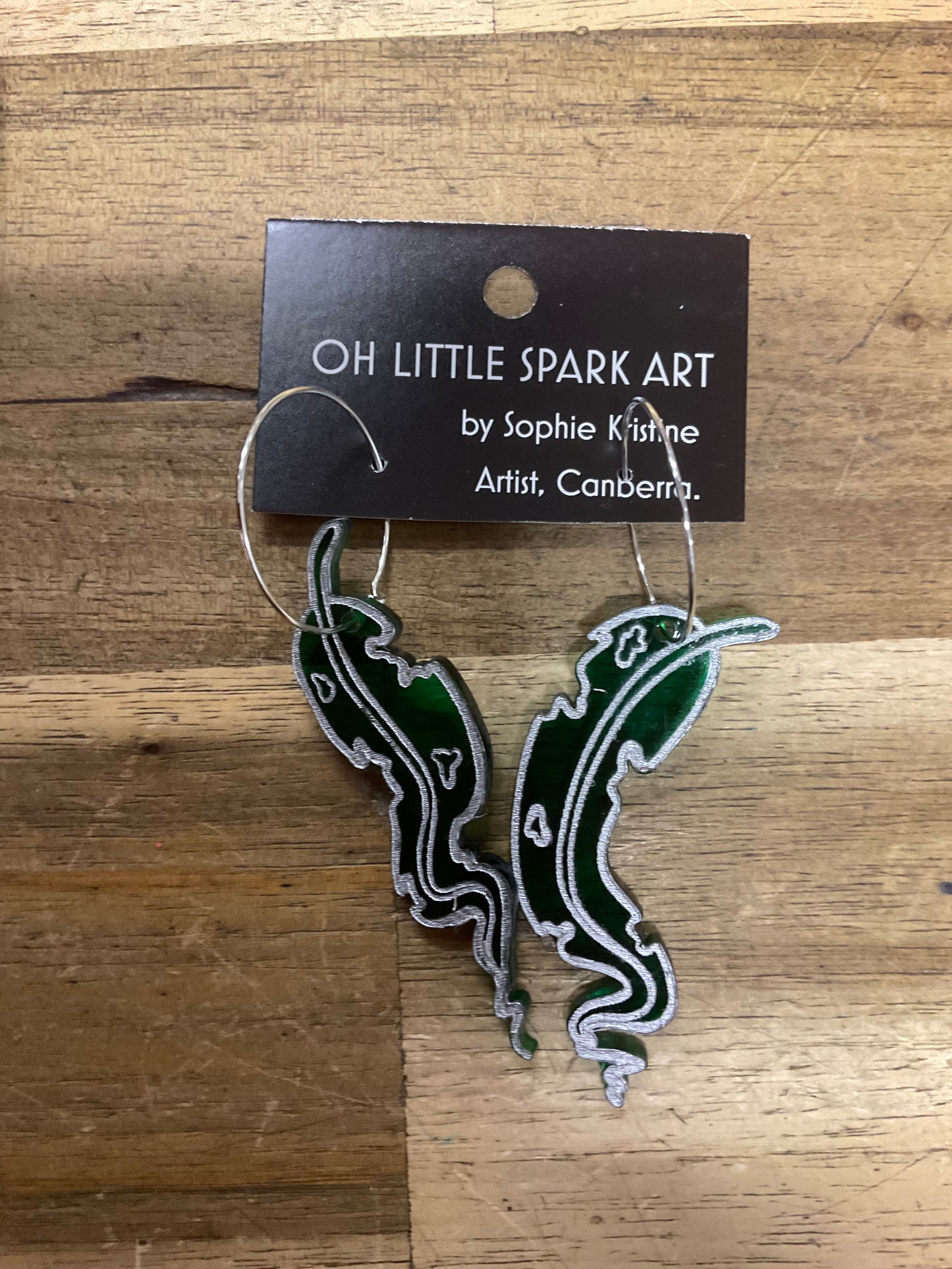 Green Gum Leaf Earrings