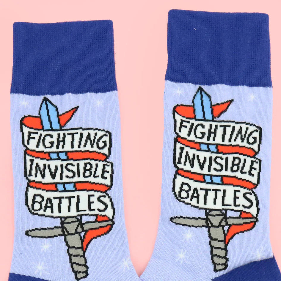 Fighting Invisible Battles Socks