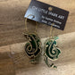 Green Gum Leaf Earrings