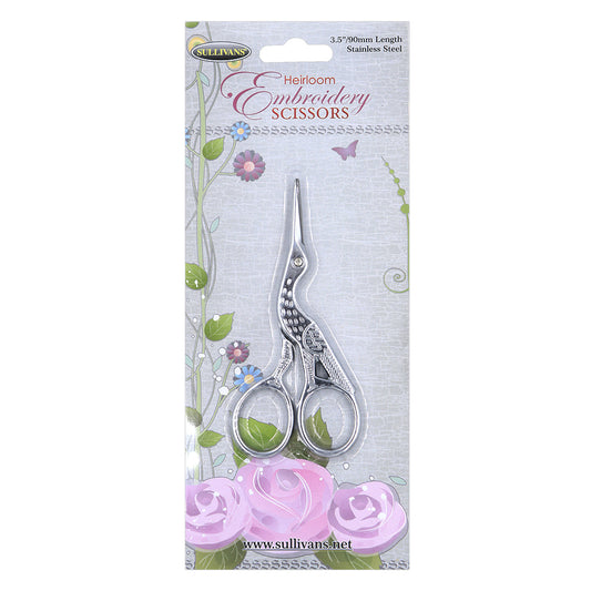 Stork Embroidery Scissors 90mm Silver