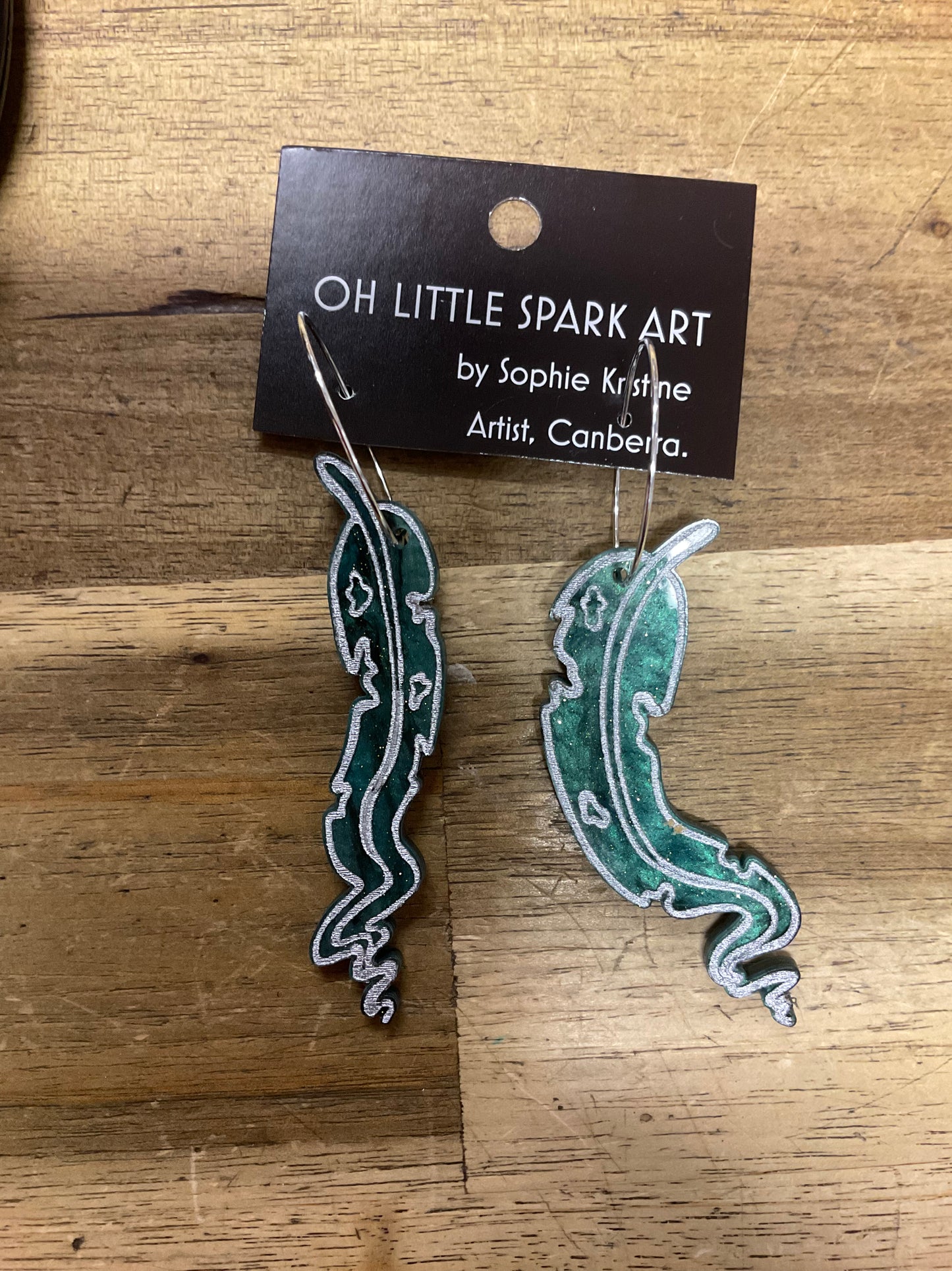 Green Gum Leaf Earrings