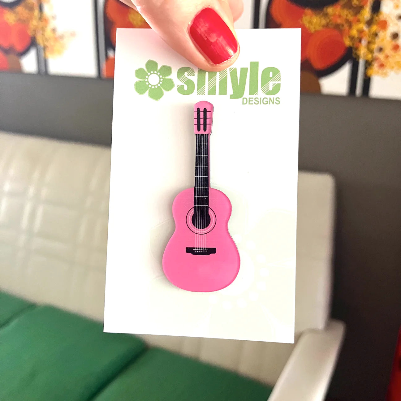 Pink Guitar Pin
