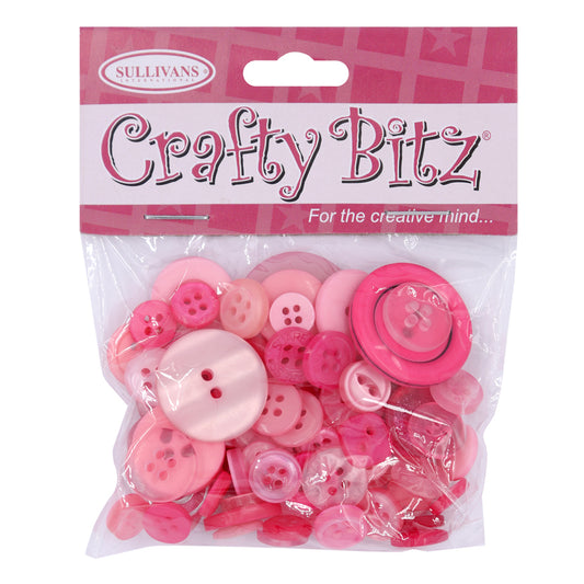 Crafty Bits Buttons Pink