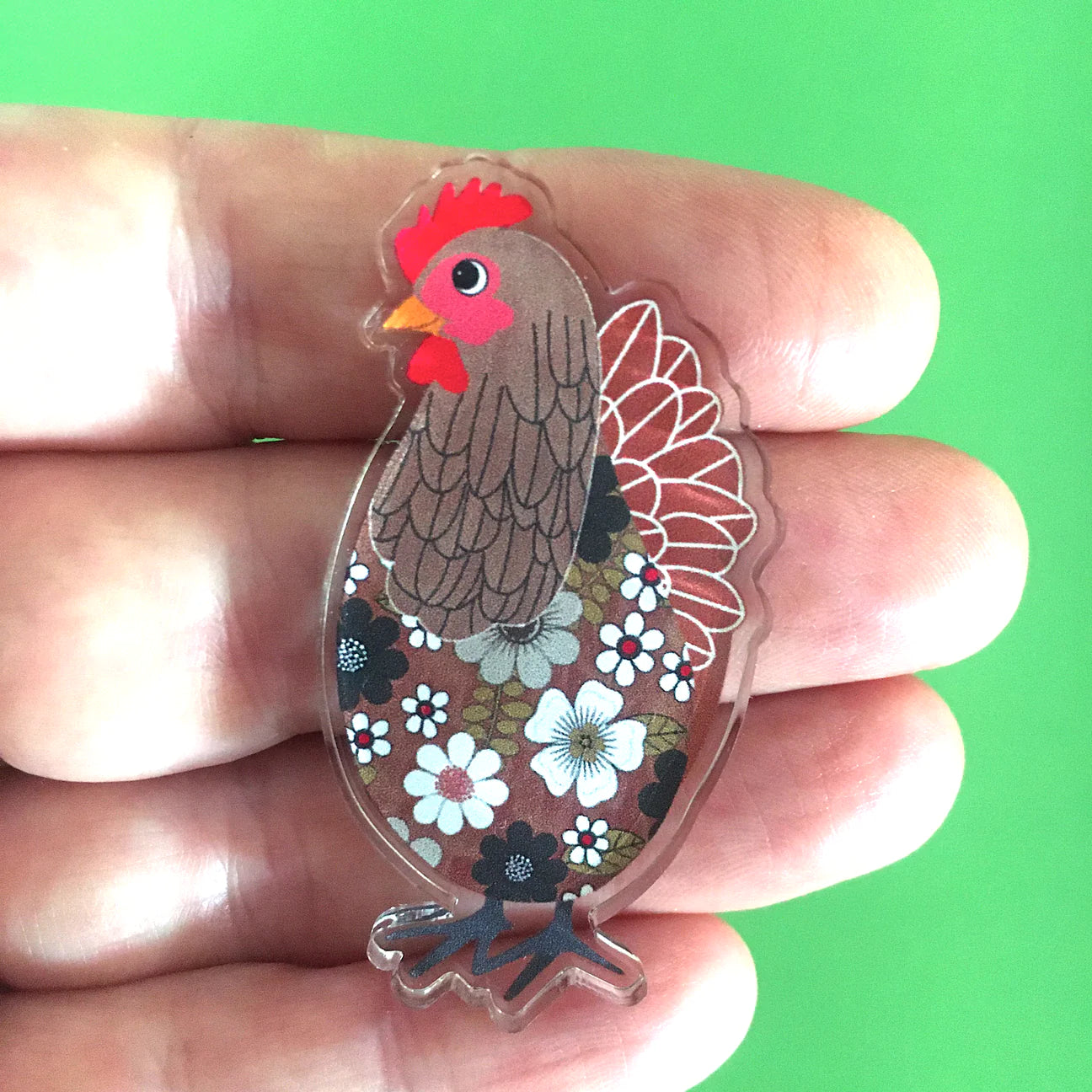 Brown Chicken Pin