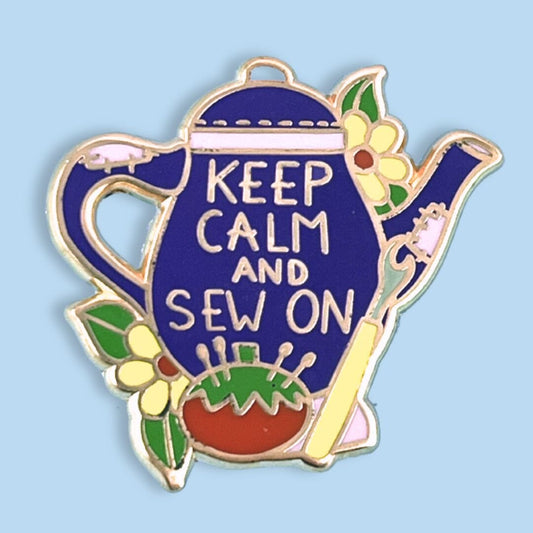 Keep Calm and Sew On Lapel Pin